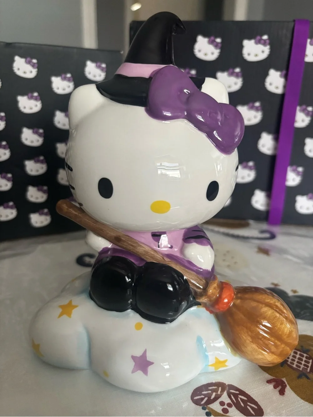 Blue Sky Clayworks x Hello Kitty Halloween Flying Witch w/ Broom Figurine Statue